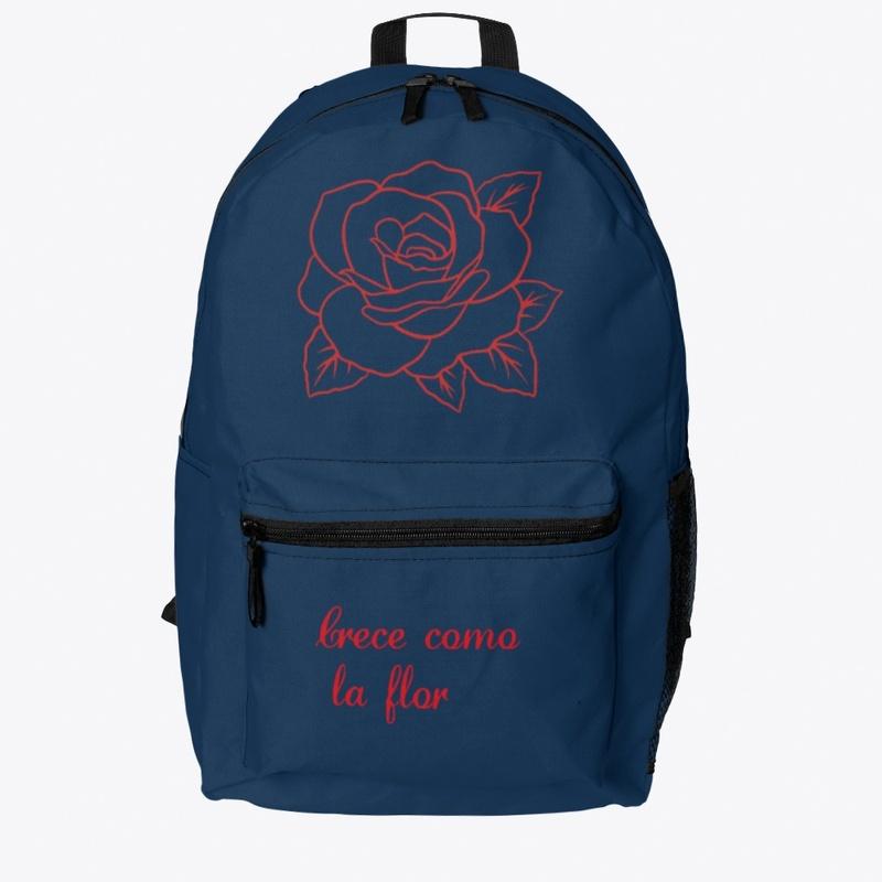 Rose backpack with lettering 